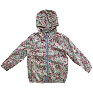 5T Girls Joules Pink Floral Light Weight Raincoat